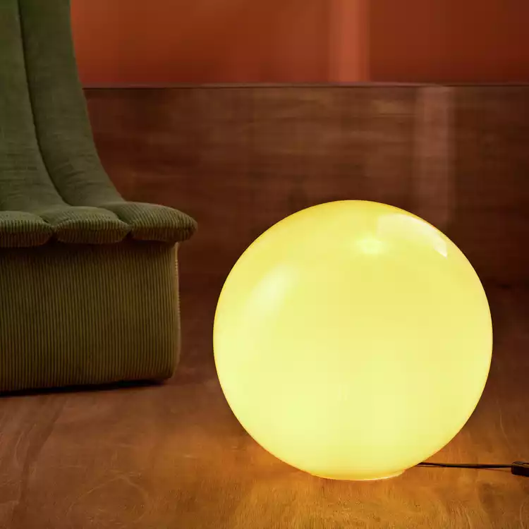 Habitat Caliban XL Globe Glass Lamp - Yellow