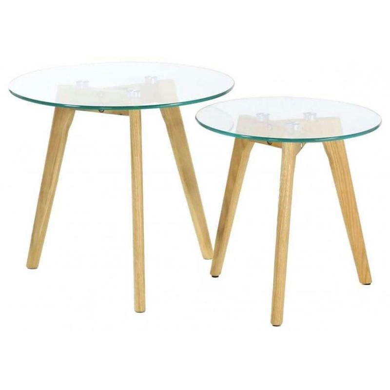 - Tables gigognes en verre trempé (lot de 2)