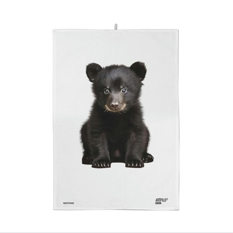 - Torchon animal ourson 100% coton blanc
