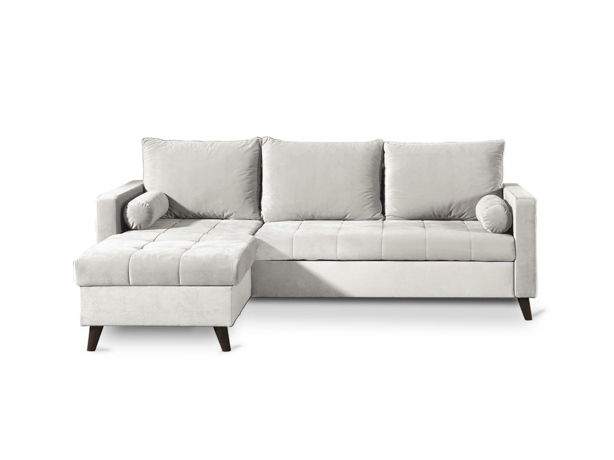 POLAR - Canapé d'angle réversible convertible 4 places en velours beige