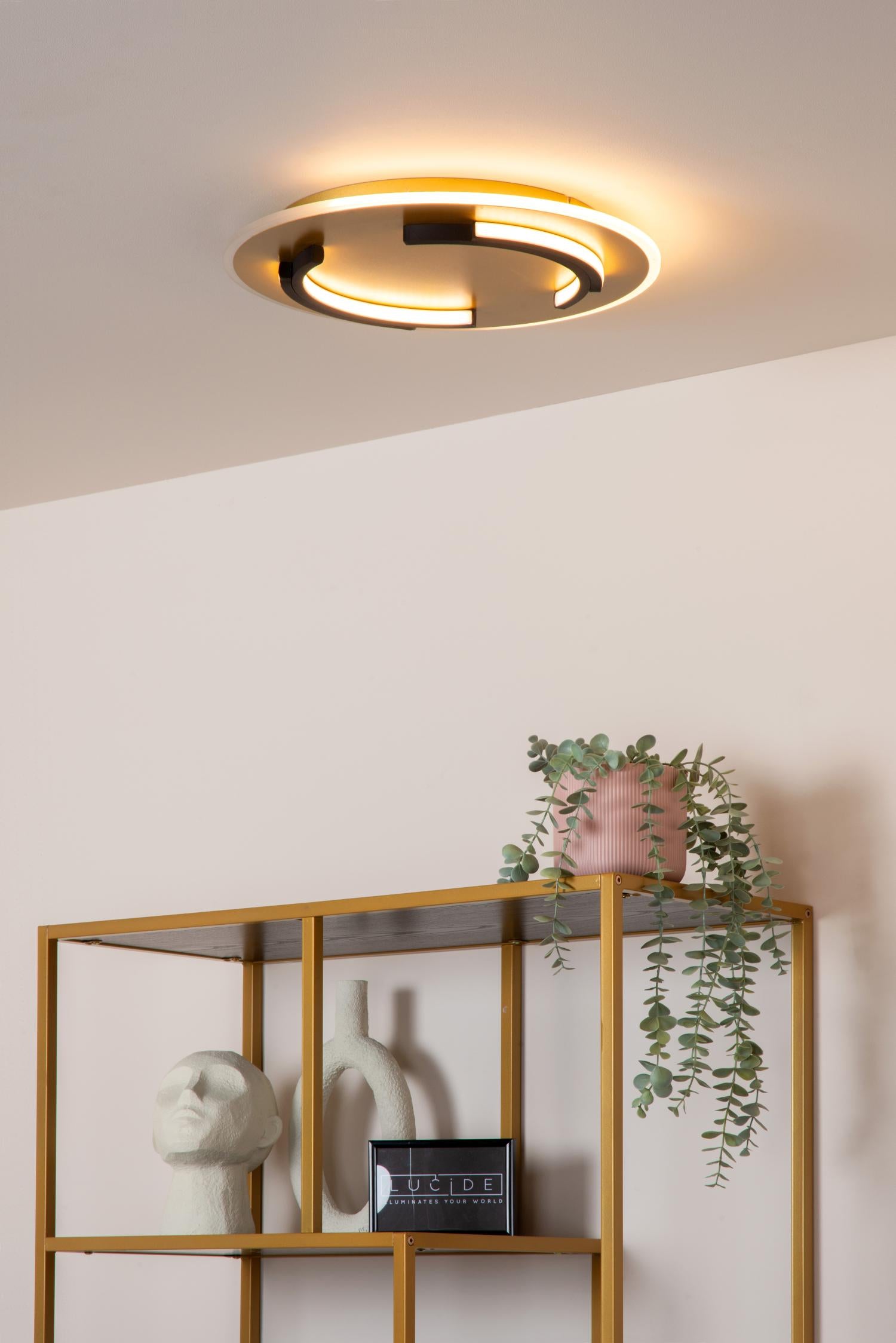 Lucide plafonnière ANDREAS - Geïntegreerde LED - Mat Goud / Messing