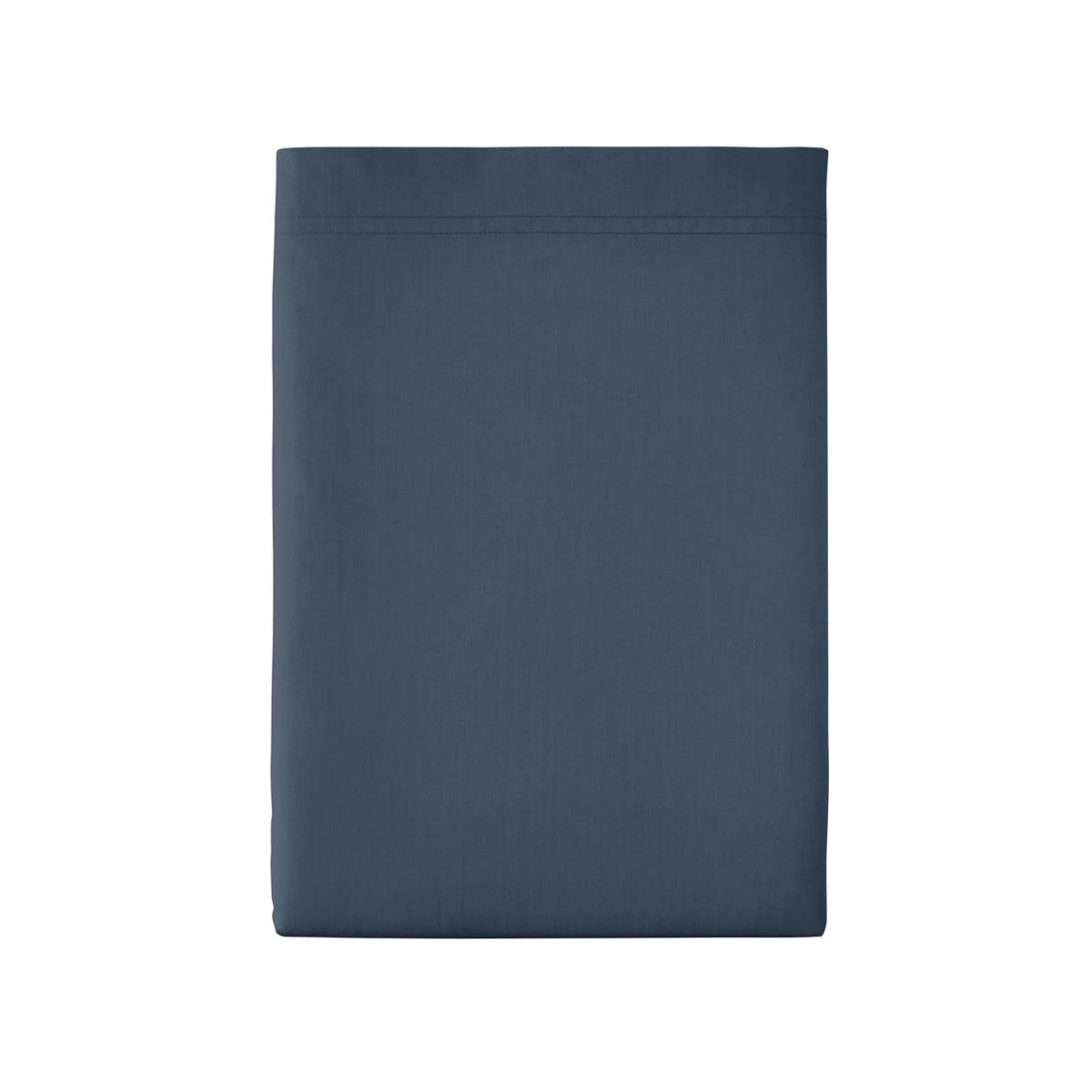 PREMIÈRE - Drap plat en percale de coton bleu nuit 180x290