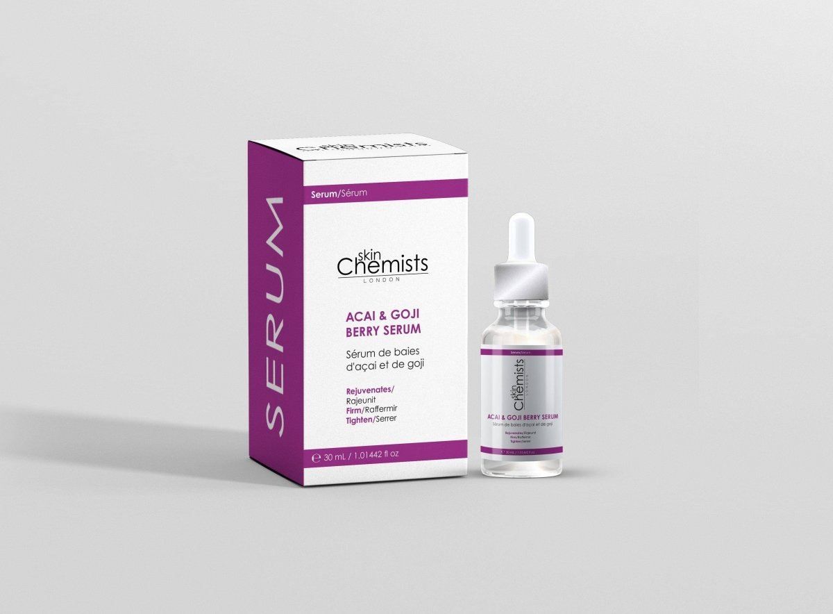 skinChemists professional Acai & Goji Berry Anti-Ageing Serum 30ml for Elasticity and Skin Protection