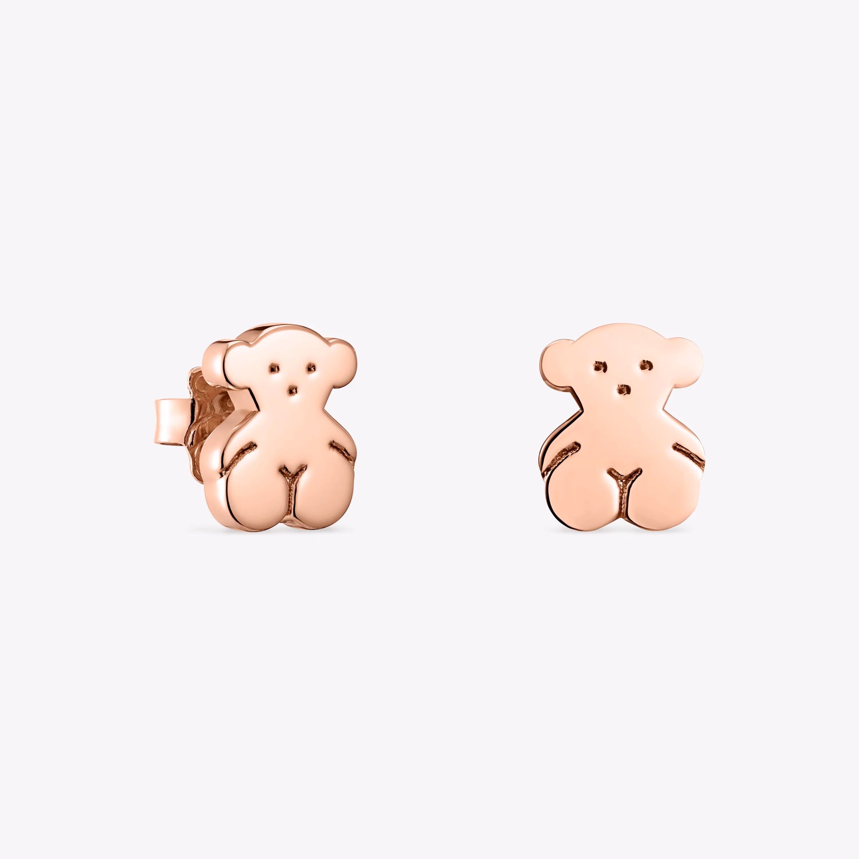 Pendientes oso con baño de oro rosa 18 kt sobre plata Sweet Dolls