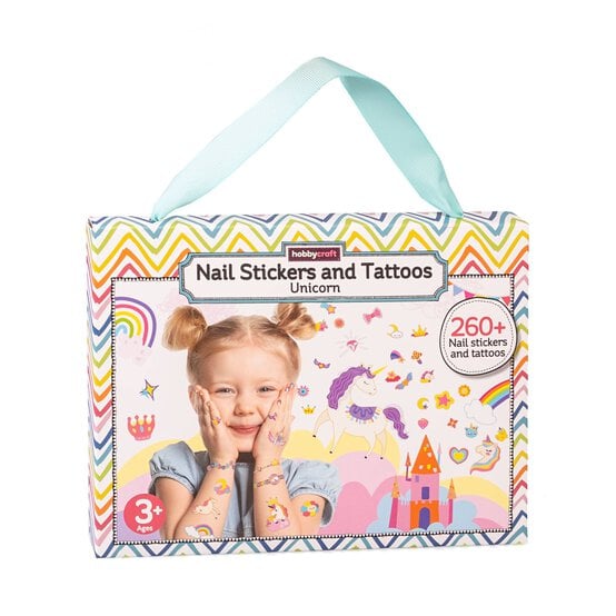 Unicorns Nail Stickers and Tattoos Kit