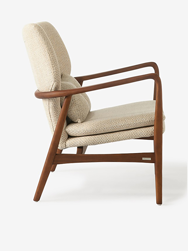 Fauteuil peggy bois ecru chine - polspotten ecru