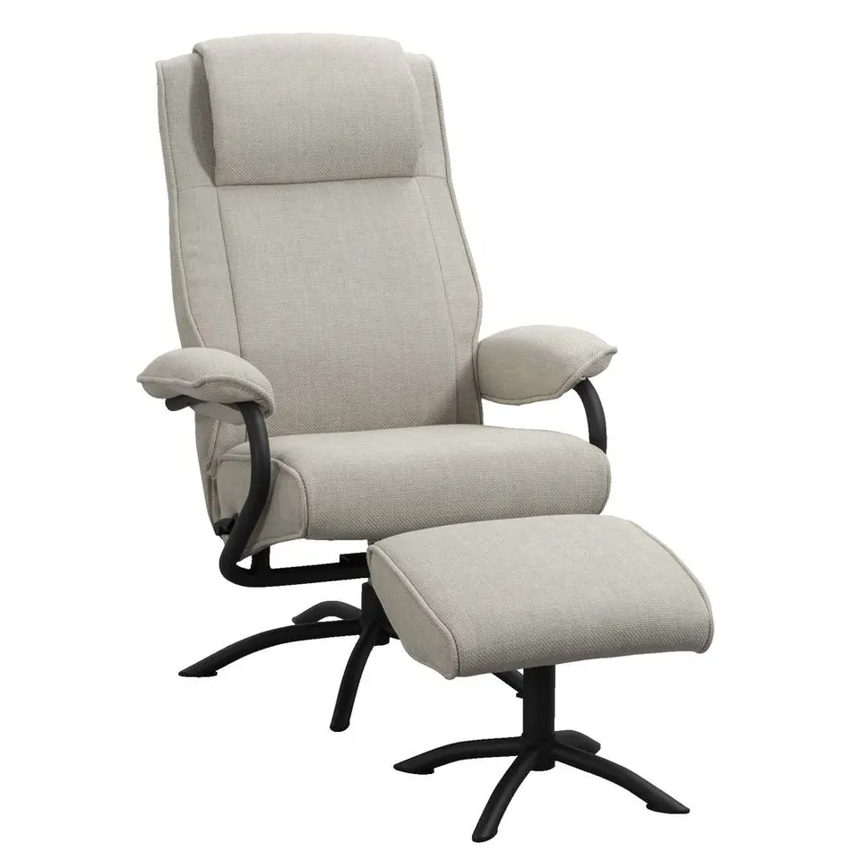 Relaxfauteuil Vincent incl. hocker - zand