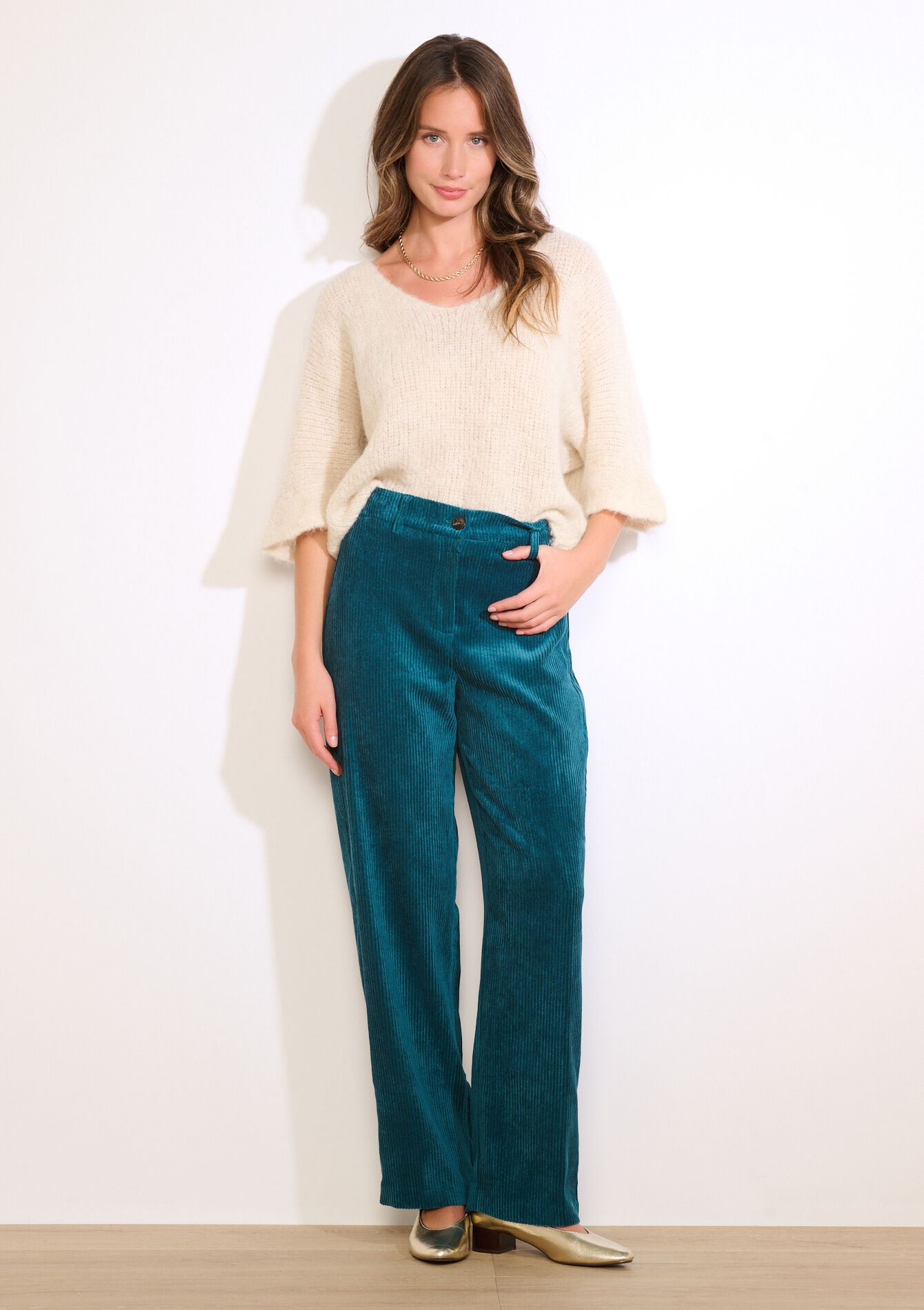 Corduroy broek met elastiek