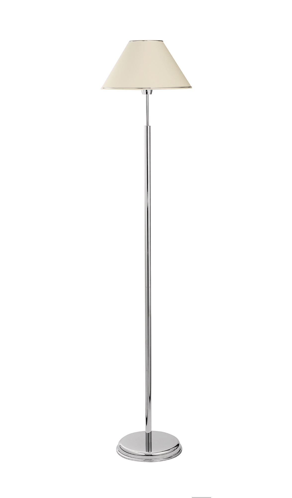 Lampa stojąca BEGAMO minimalistyczna chromowany ecru 1xE27x20W IP20 Jupiter