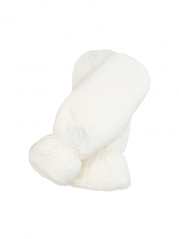 Beige ladies' gloves with one finger