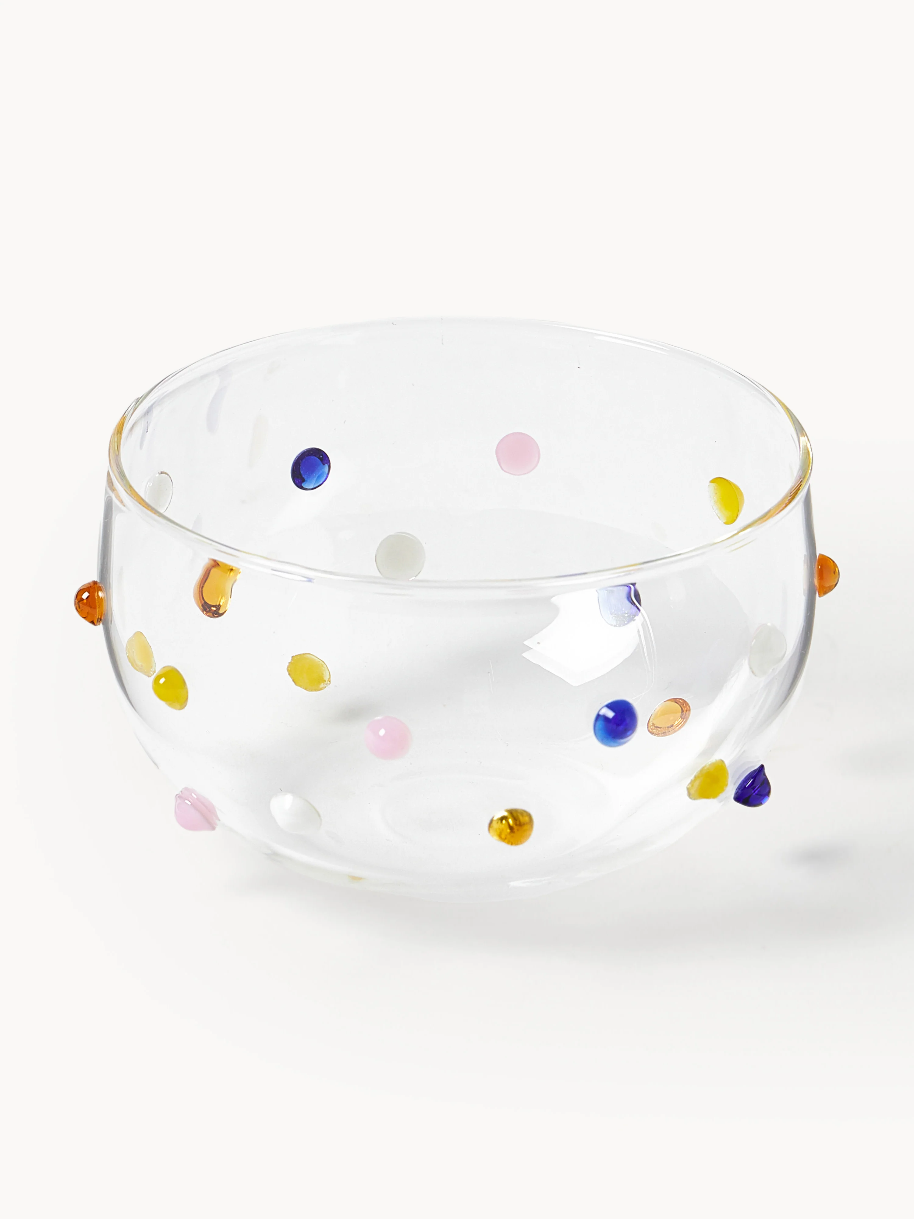 Mundgeblasene Schälchen Perli aus Borosilikatglas, 4er-Set