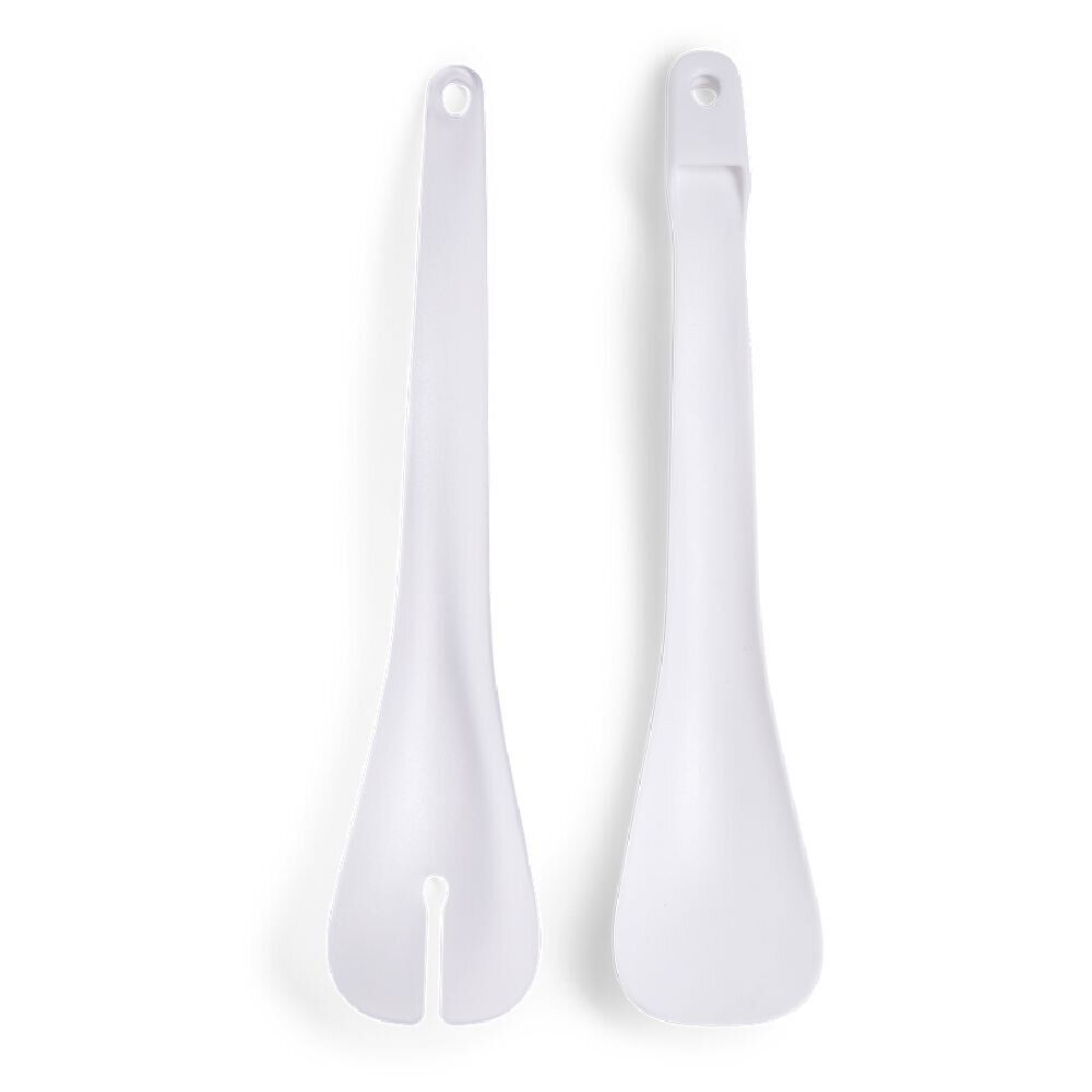 Lot de 2 couverts à salade plastique blanc L.31cm