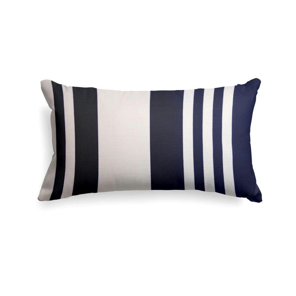 PAMPELUNE - Housse de coussin coton Bleu 25x45 cm