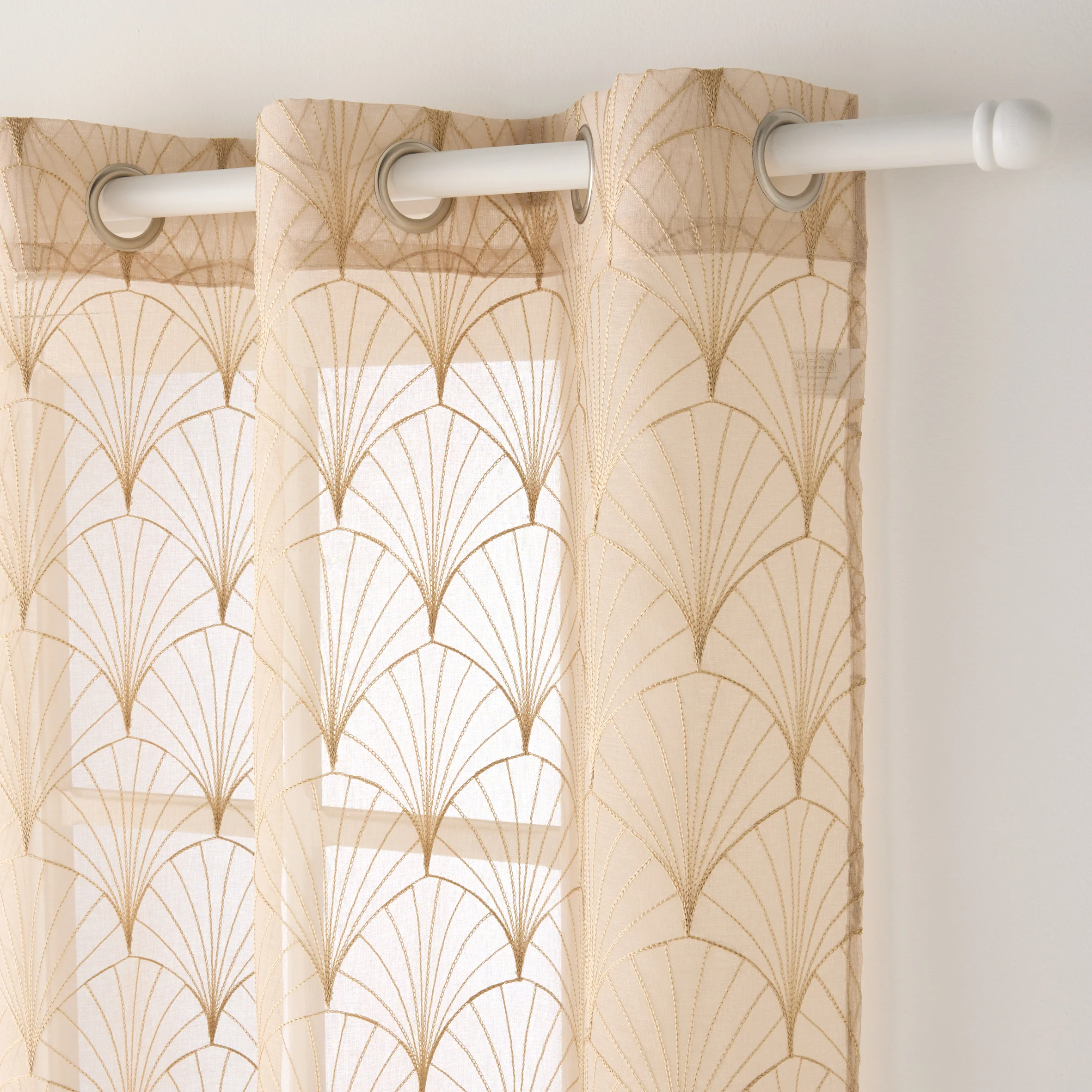 Voilage LOUISY coloris beige 140 x 240 cm