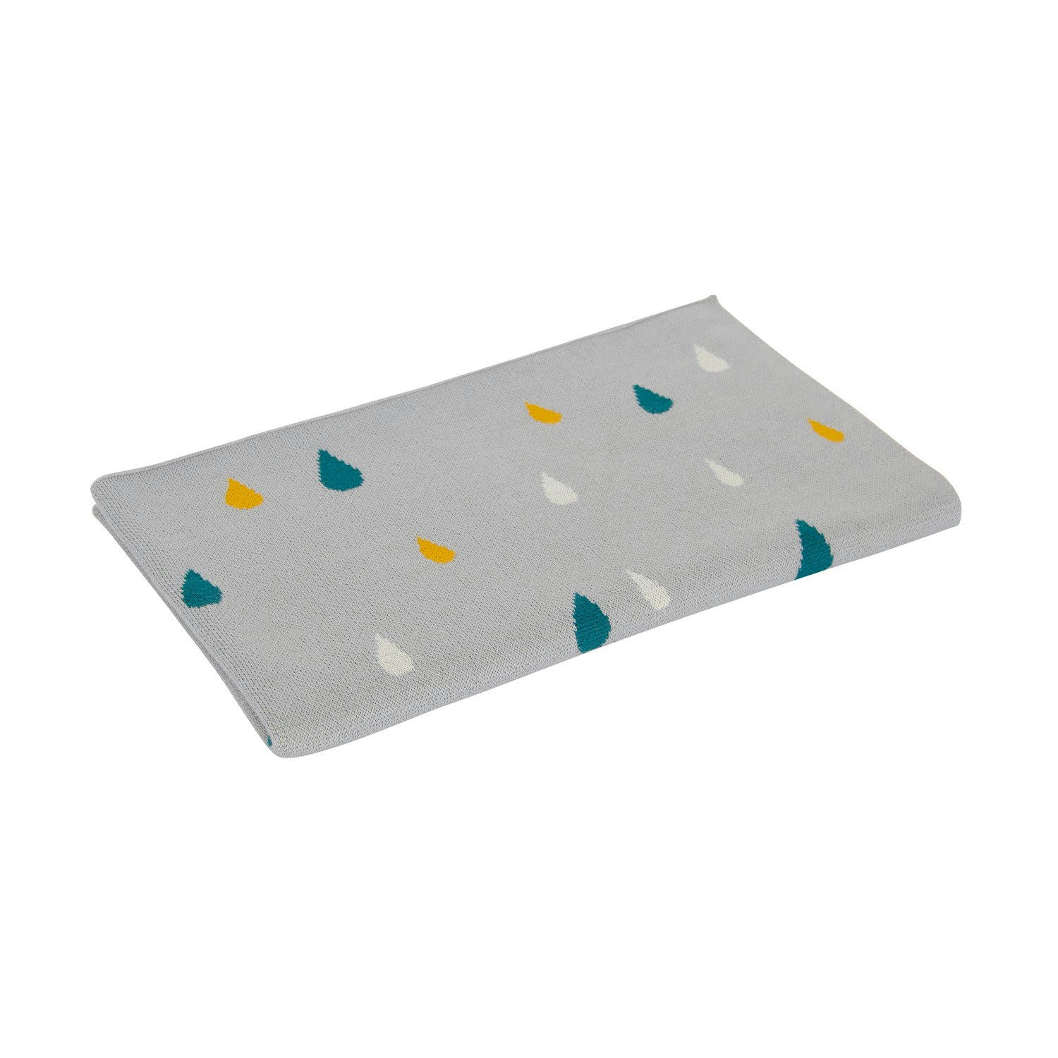 GOUTTES DE PLUIE - Couverture bébé tricotée ultra-douce 100% coton