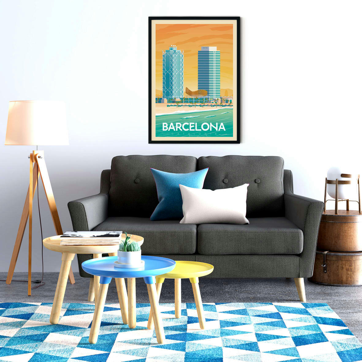 - Affiche Barcelone Port Olympic  50x70 cm