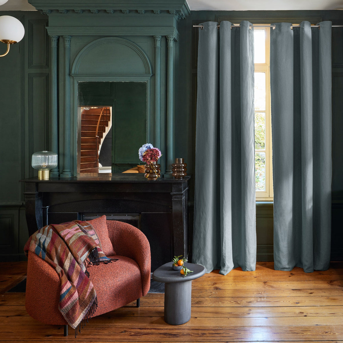 Madura Gordijn Carlina groen van grijs 340x270 cm
