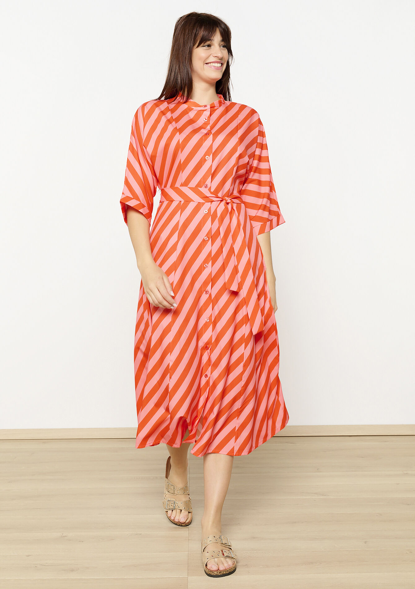 Gestreepte overhemdjurk