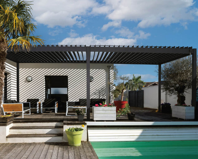 Coolaroo Fairhaven Semi-Permanent Louvred Gazebo - 3.6 x 7.2m