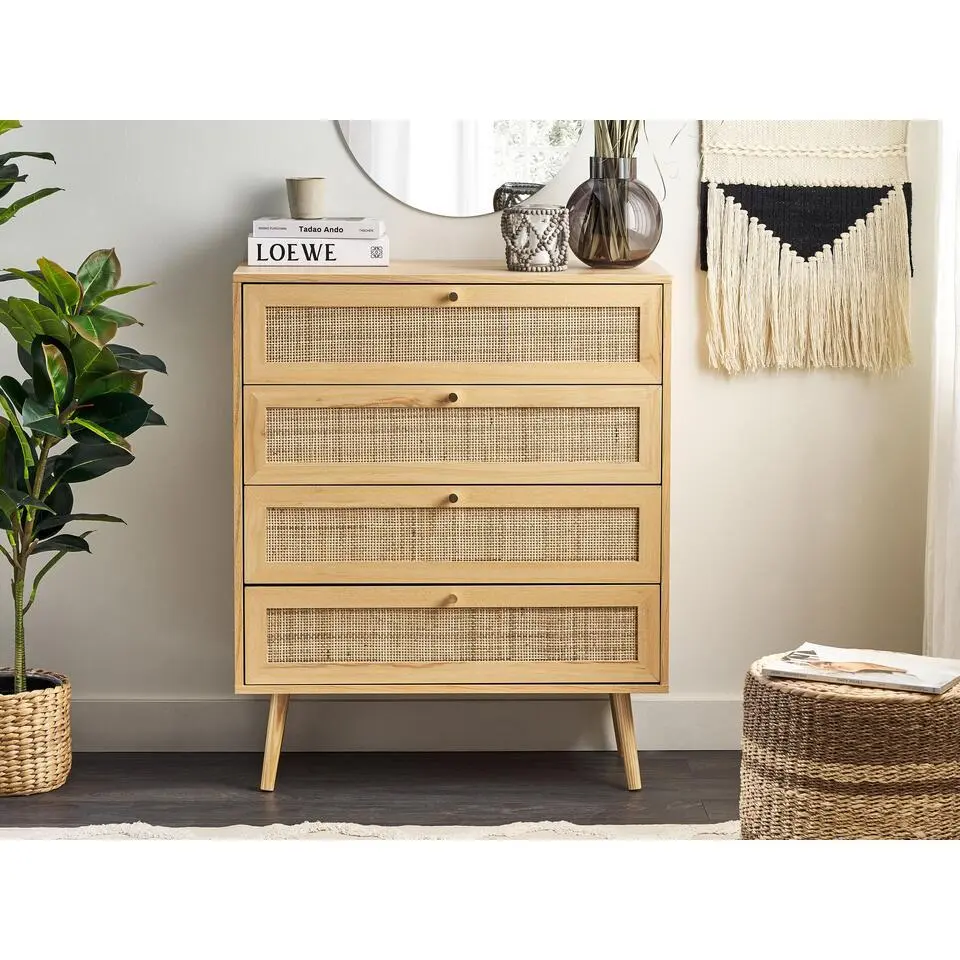 PEROTE - Commode - Lichte houtkleur - Rotan