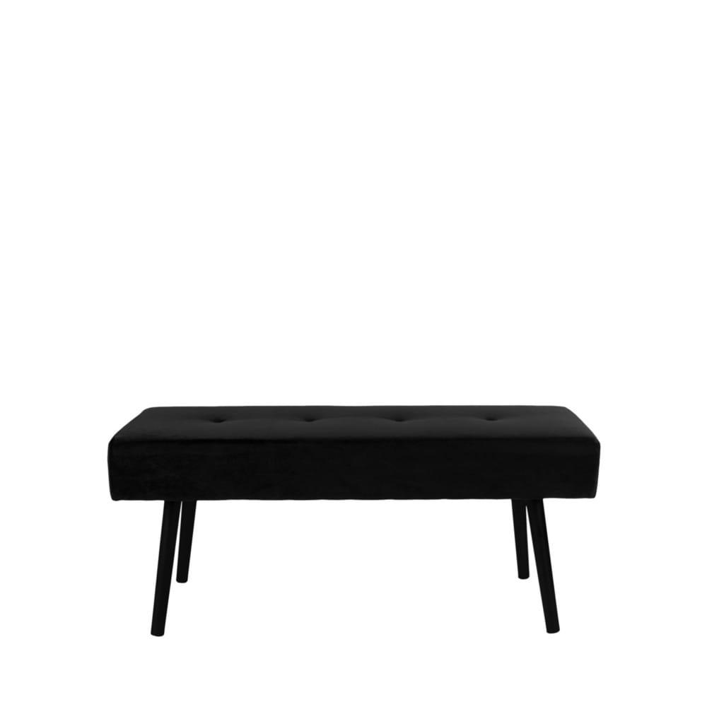 SKIBY - Banc en velours L100cm noir