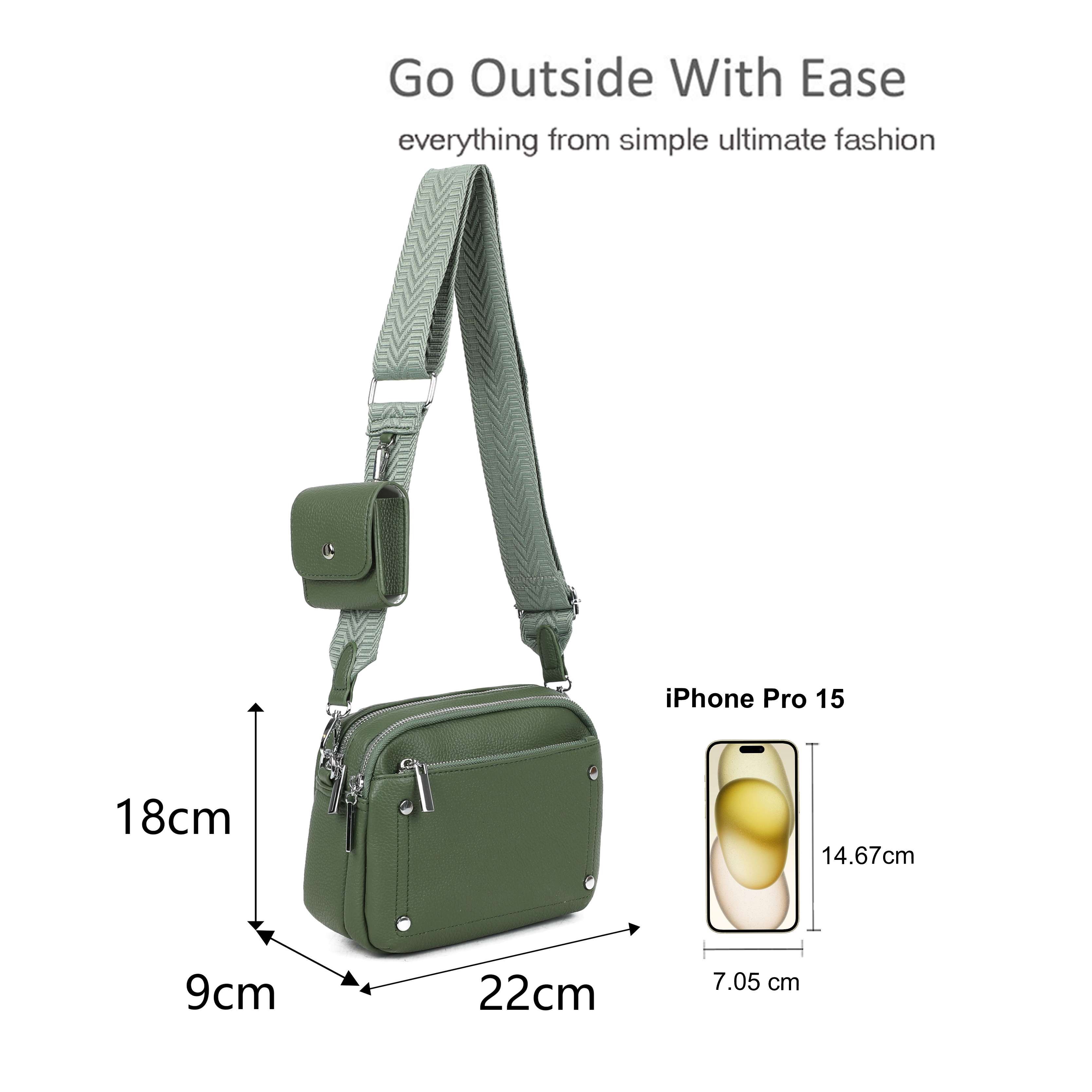 Kitise Wide Striped Strap WIth Pouch Crossbody Camera Bag