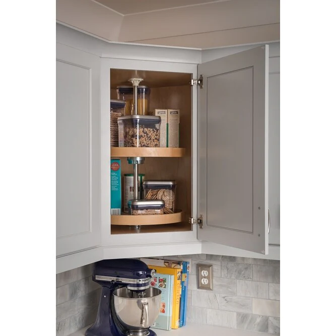 Hardware Resources 28 Inch Diameter Round Double Shelf Lazy Susan With