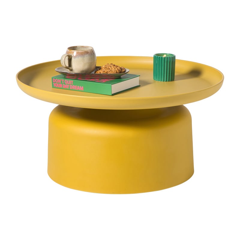 Bijzettafel Firenze laag - geel - &Oslash;72x35 cm