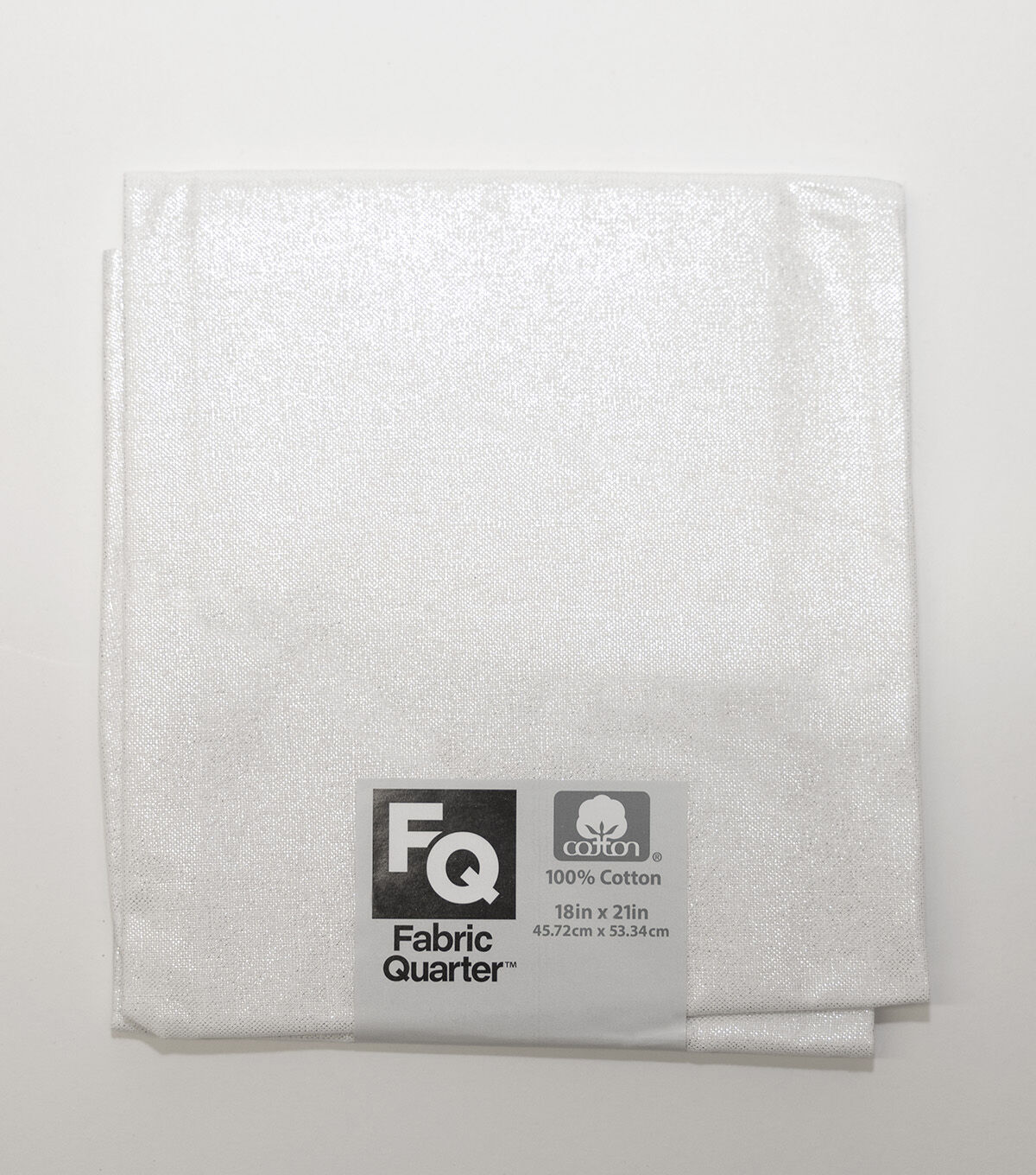 18 x 21 Silver Metallic Cotton Fabric Quarter 1pc by Keepsake Calico