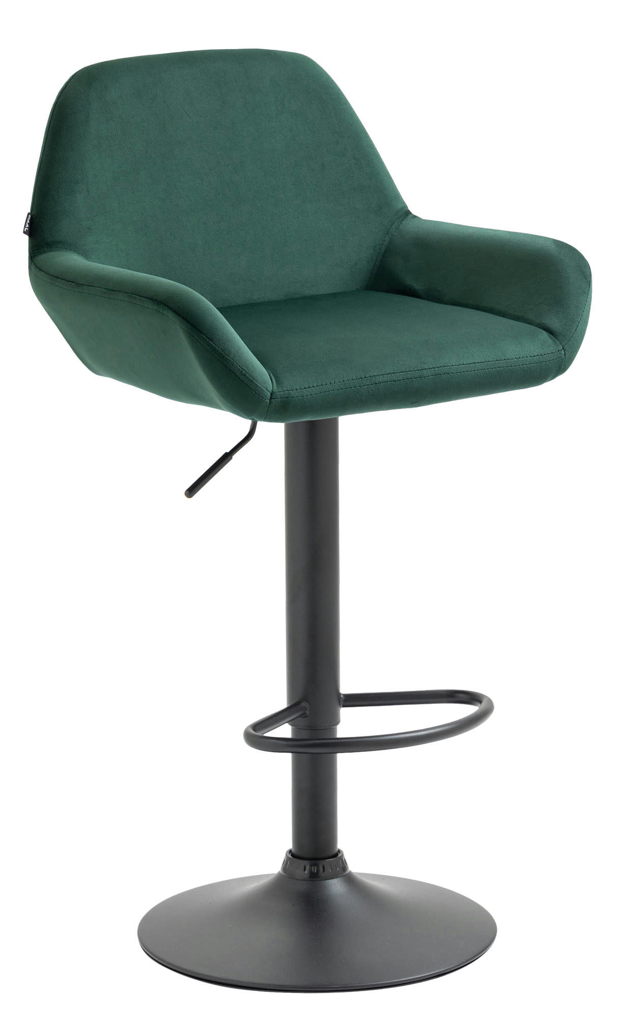 VELOURS - Tabouret de bar velours ajustable pivotant velours Vert foncé