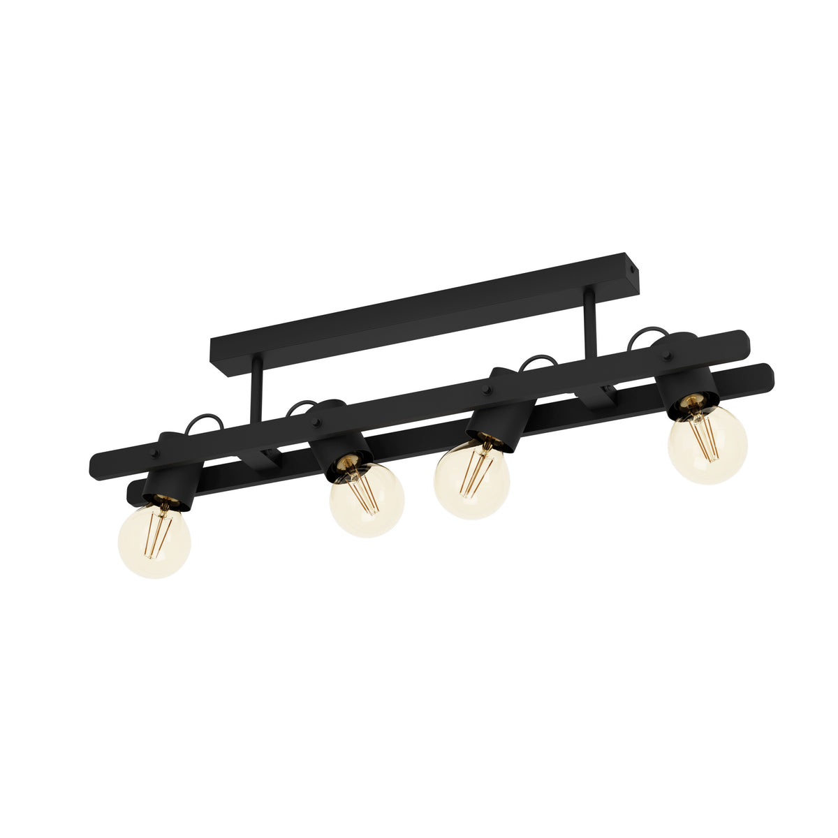 EGLO plafondlamp Plimsoll - e27 - 77 cm - zwart - hout