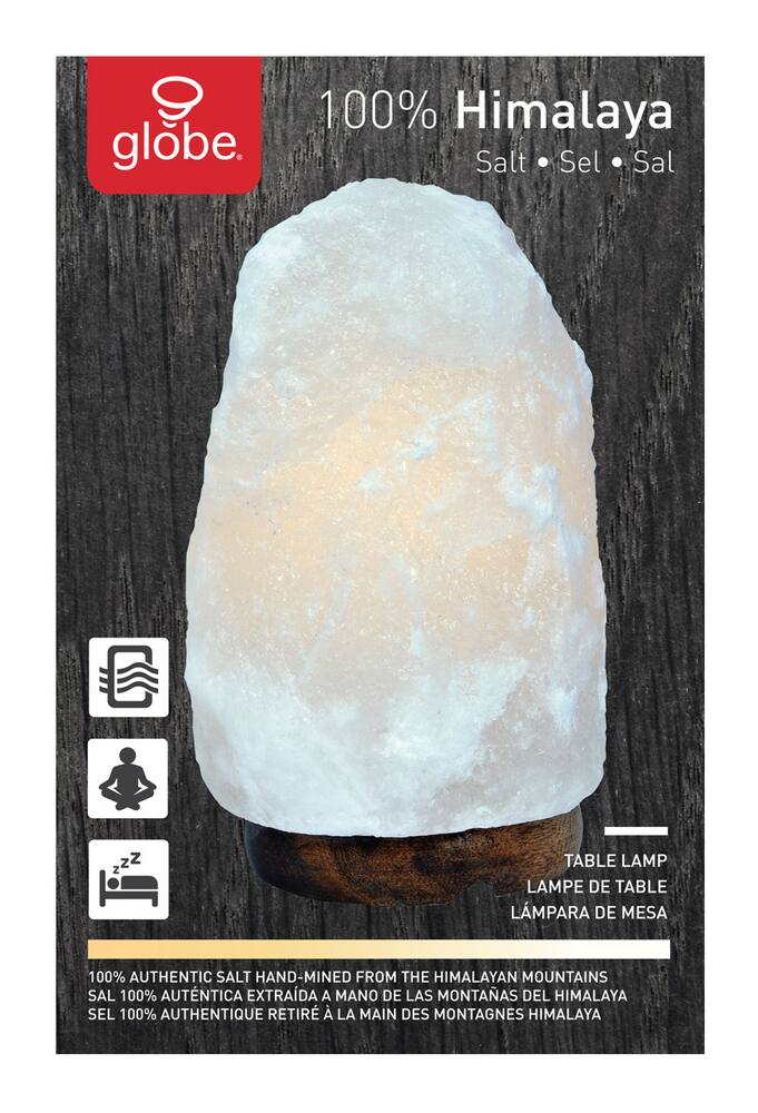 Globe Electric Salt Lamp Night Light, 7-in, White