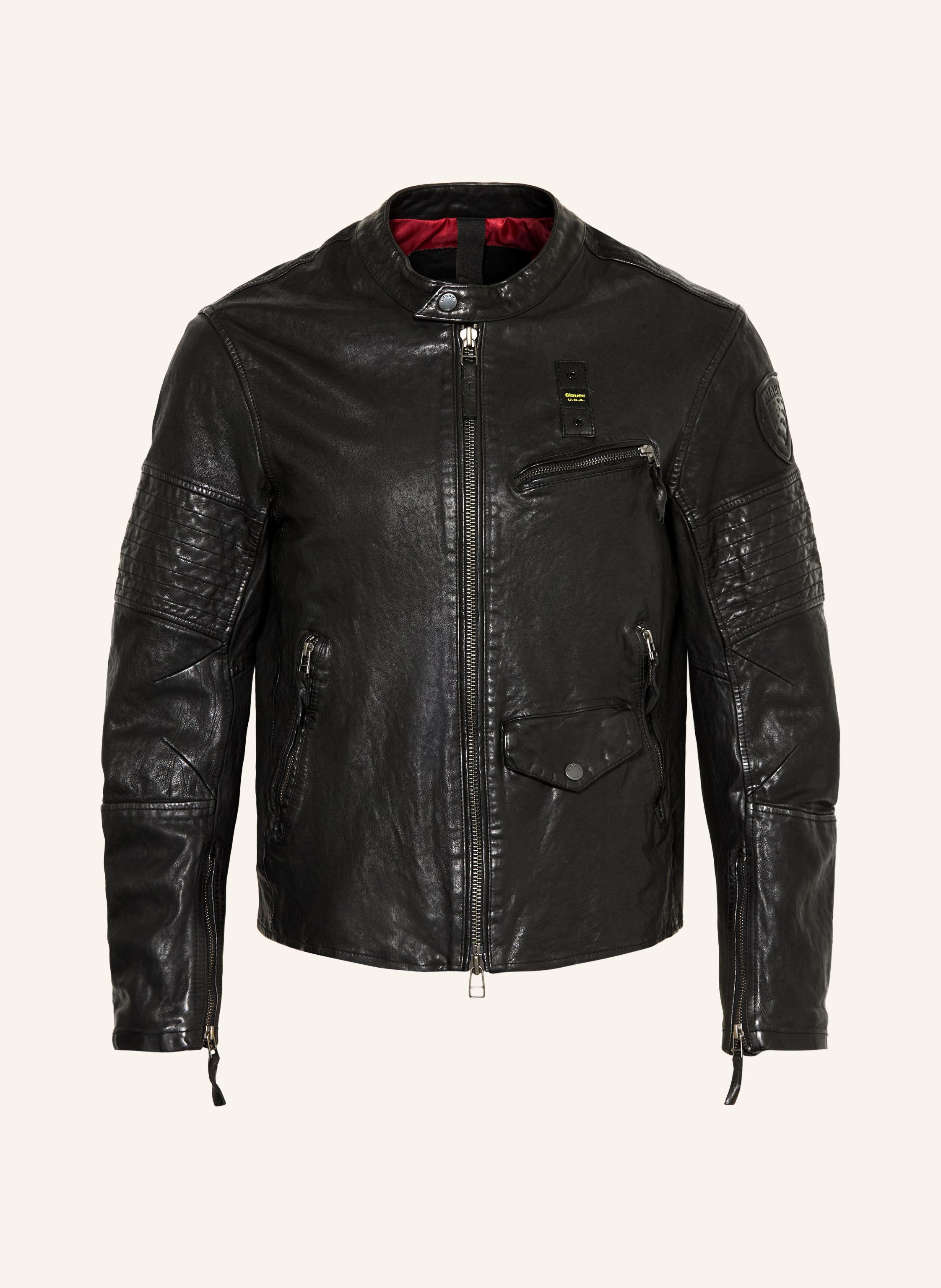 Blauer Lederjacke ELMER