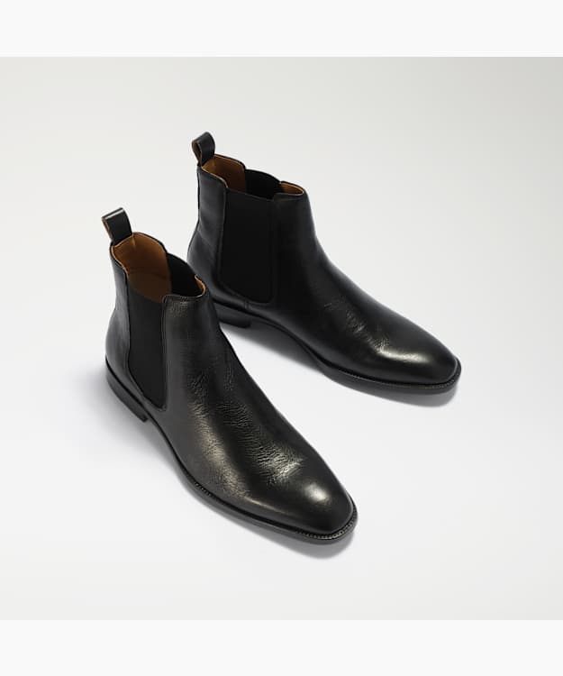 Matchin Black - Flexi Sole Leather Chelsea Boots