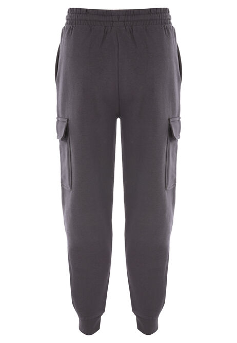 Older Boys Charcoal Cargo Pocket Joggers