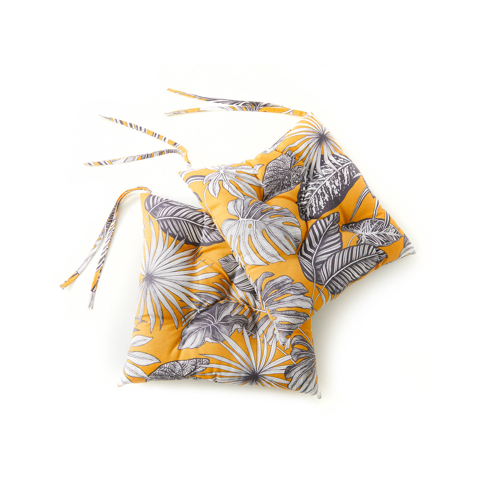 Galette de chaise imprimé tropical - lot de 2