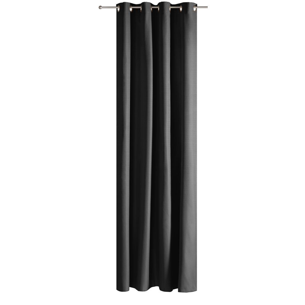 Rideau thermique 8 oeillets noir uni