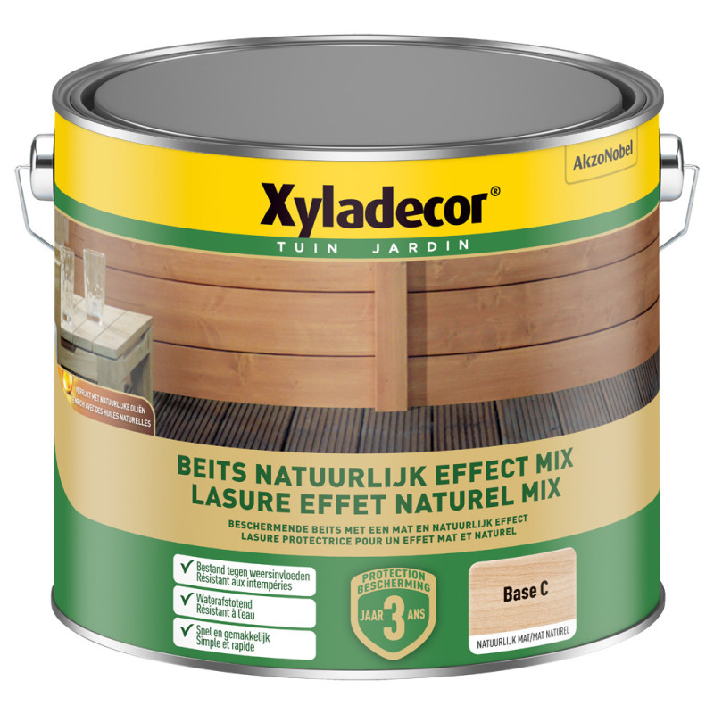 Lasure pour bois effet naturel mix base C 2,5 L XYLADECOR
