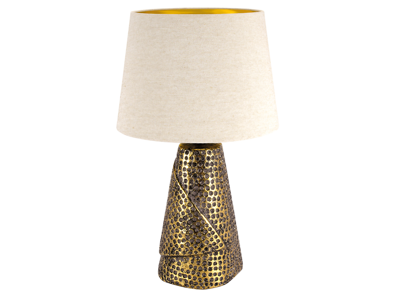 Lampa stołowa Magda ceramiczna beżowo-złota