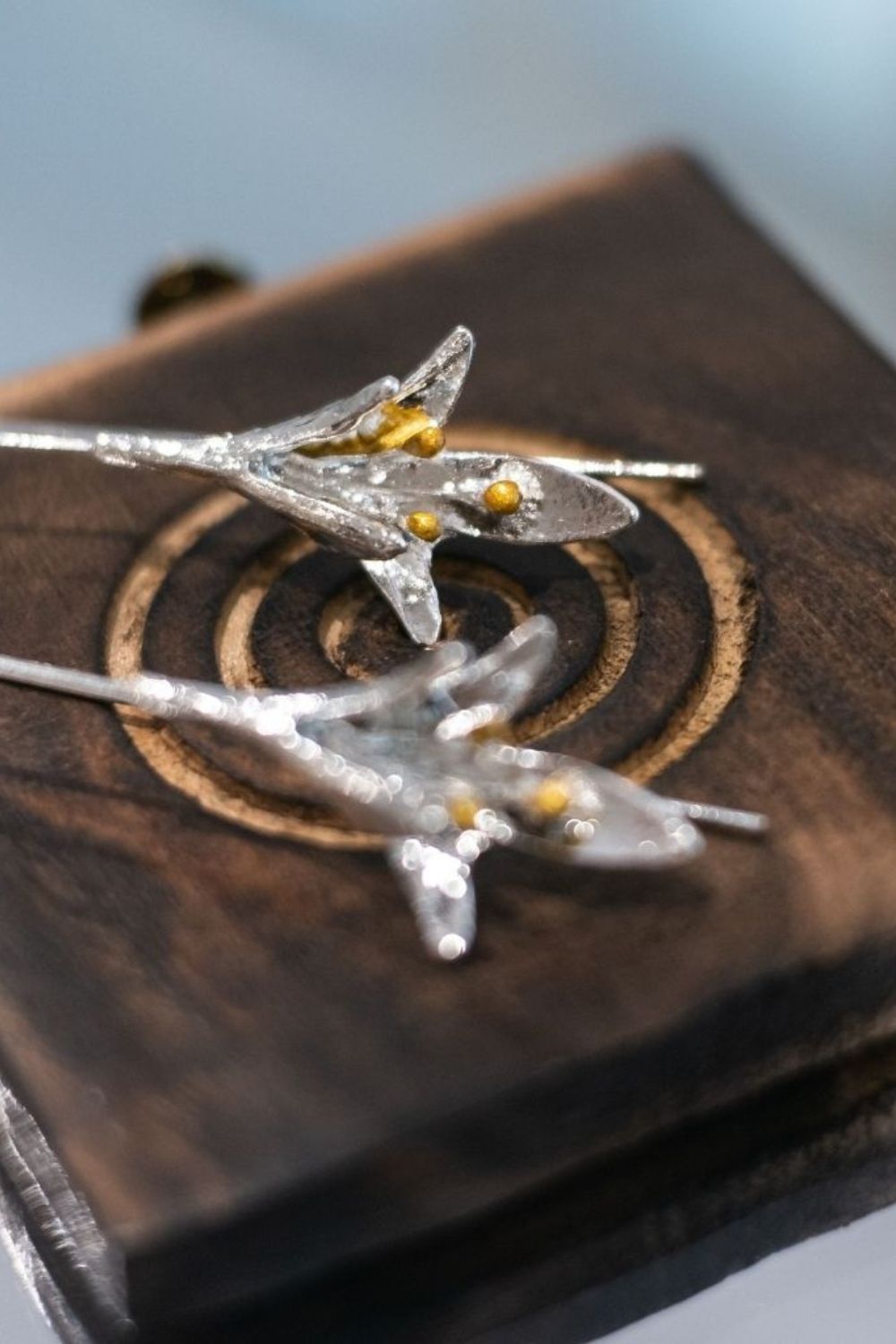 The Colourful Aura White Long floral Ear Crawler Drop Earring