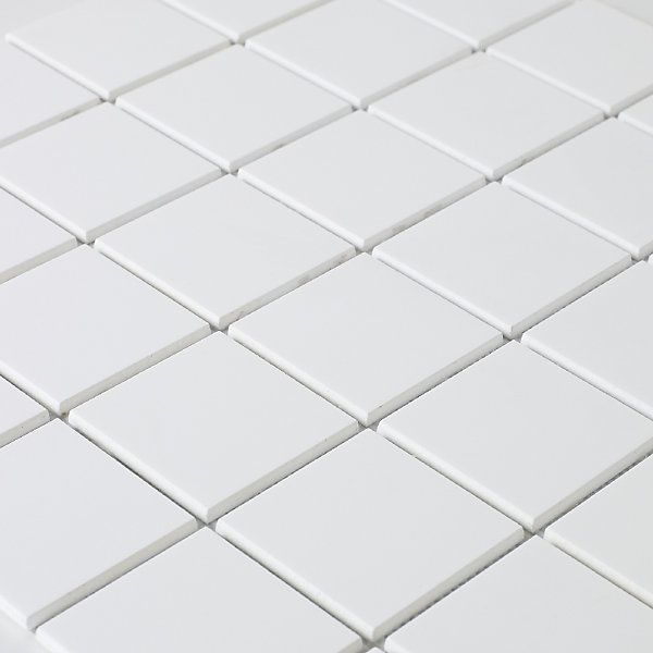 Mosaïque en solid surface 30 x 30 xm - carreau 5 x 5 cm blanc pur lisse