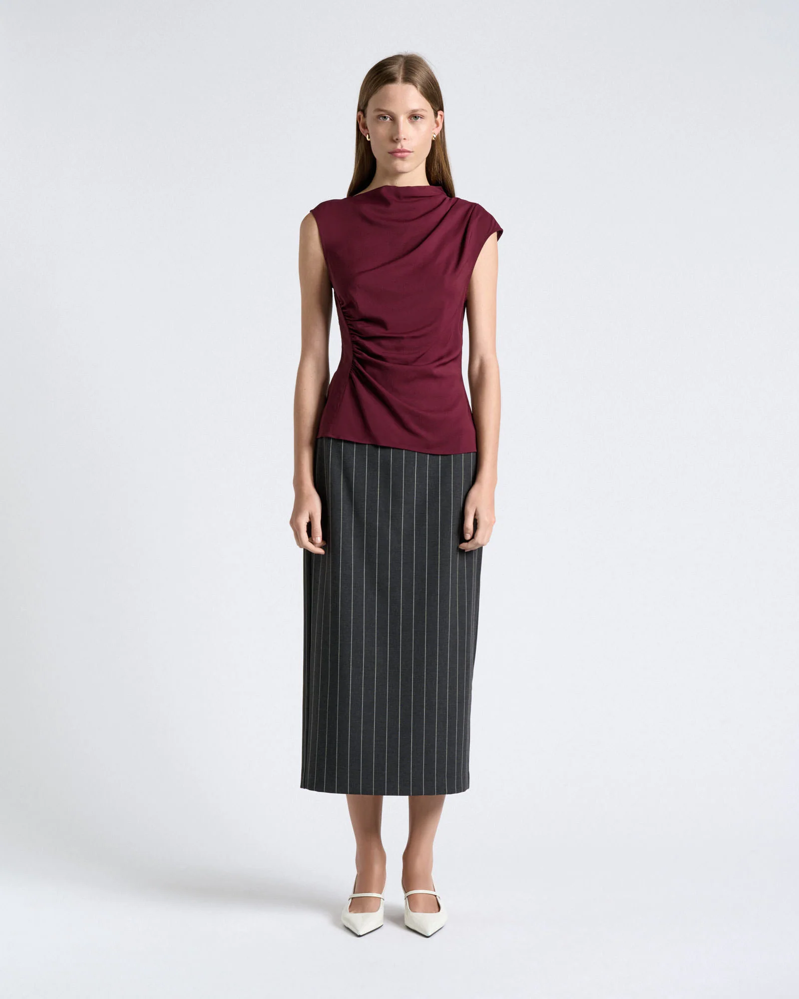Stretch Viscose Gathered Top