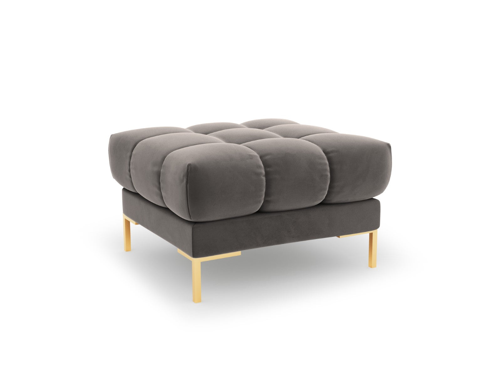 Cosmopolitan Design Poef Bali flueel, lichtgrijs - 60x60x41cm