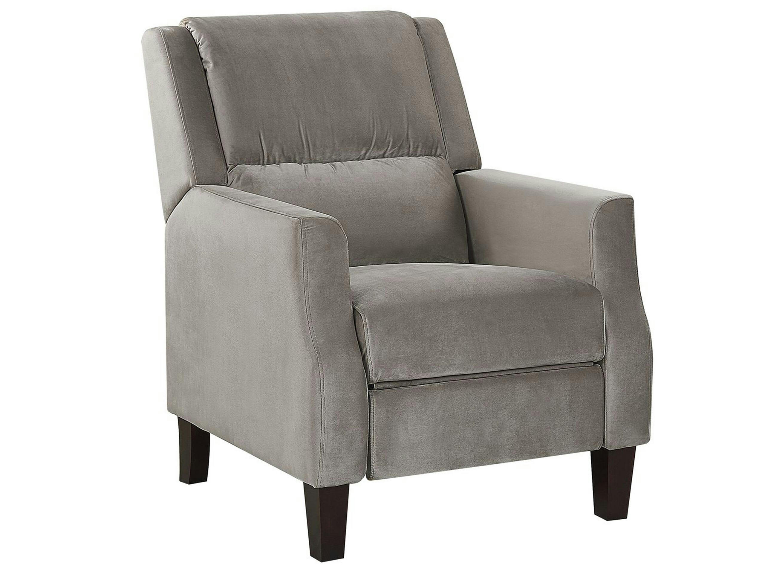 EGERSUND - Fauteuil de relaxation en velours gris