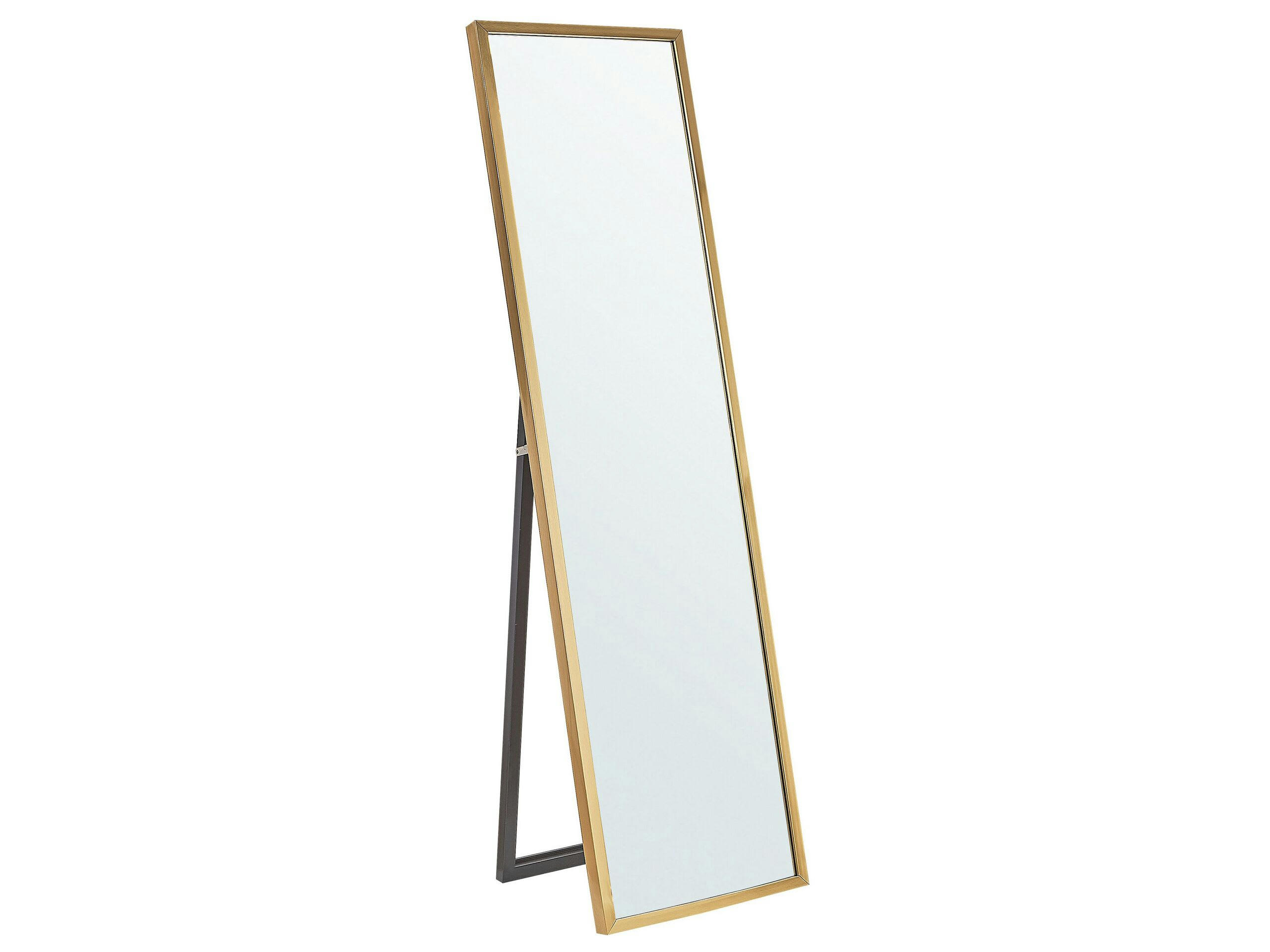 TORCY - Miroir sur pied en matériaux synthétiques doré 140x40