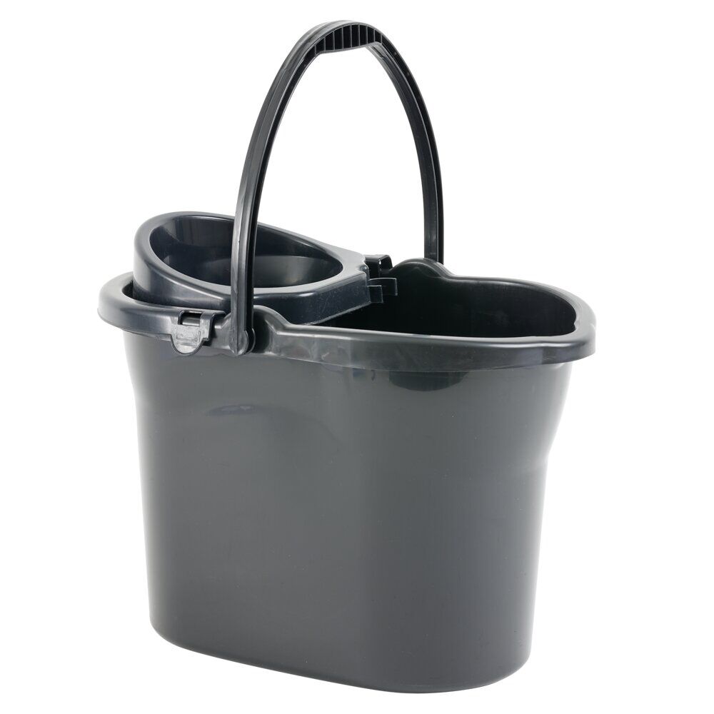 Seau essoreur 9L plastique noir 36,5x24xH27cm