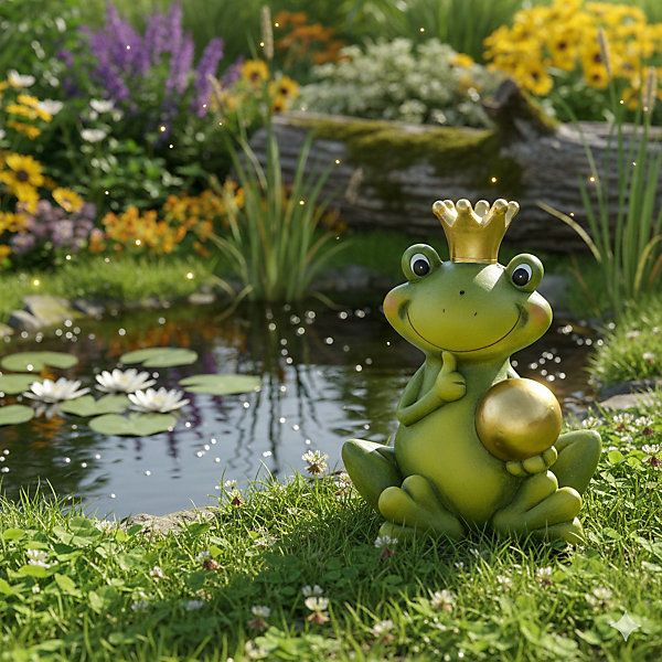 Grenouille de decoration de jardin en céramique