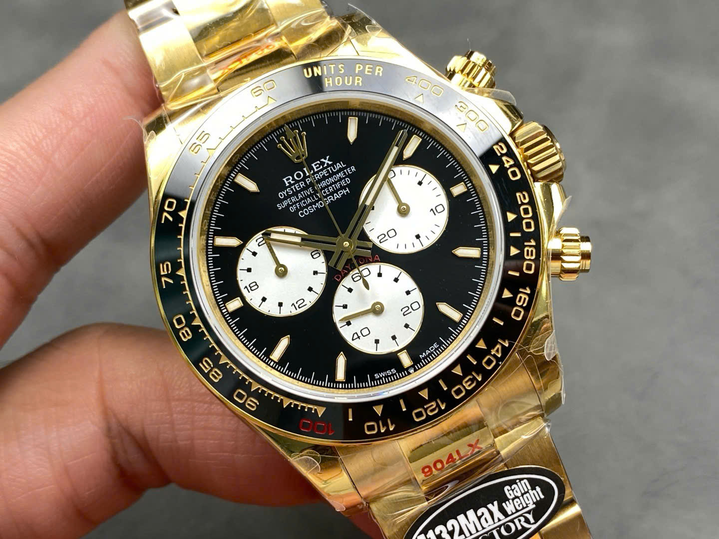Rolex Daytona 126528LN Le Mans 100th Year YG Plated Black Dial 40mm Oyster Super Clone