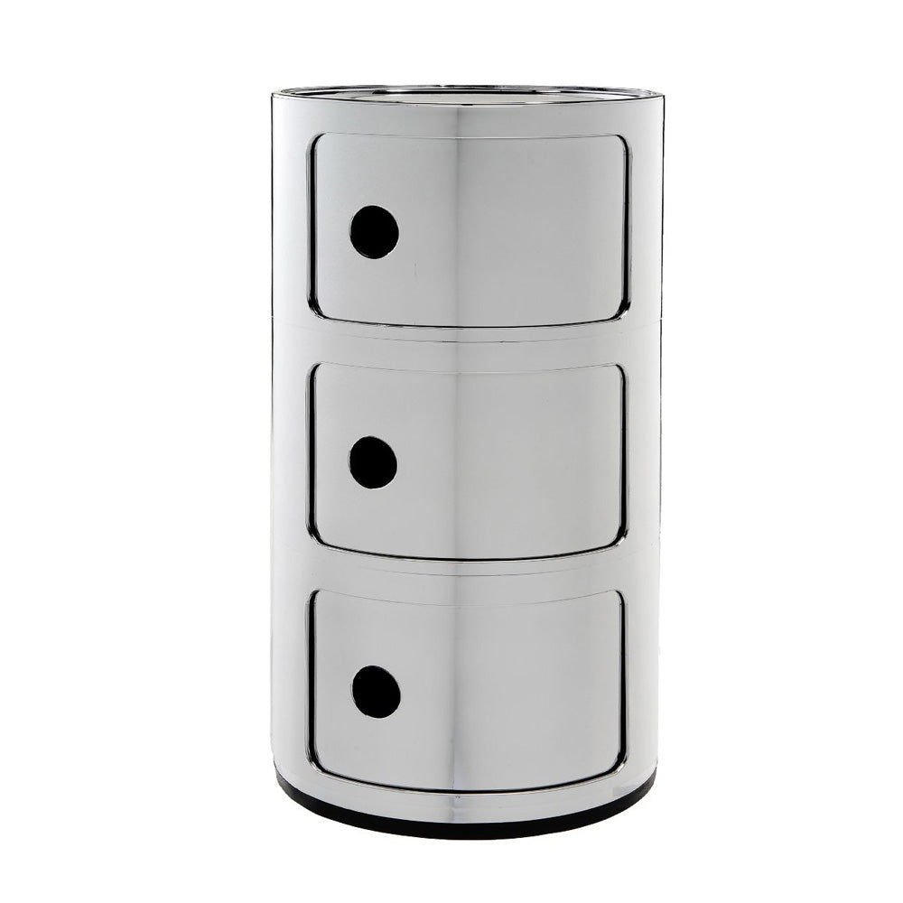 Kartell Componibili Kast Ø 32 cm - 3 Modules - Chrome