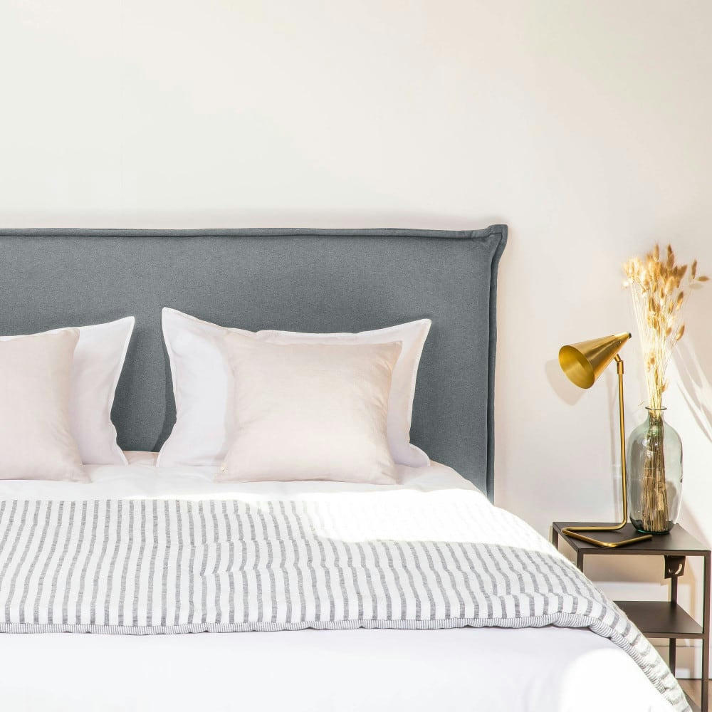MACBETH - Tête de lit en tissu 150 cm gris